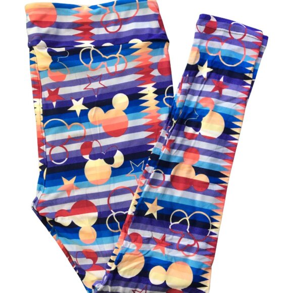 Boutique style pattern, leggings, Mickey, stripes/stars - Picture 2 of 2